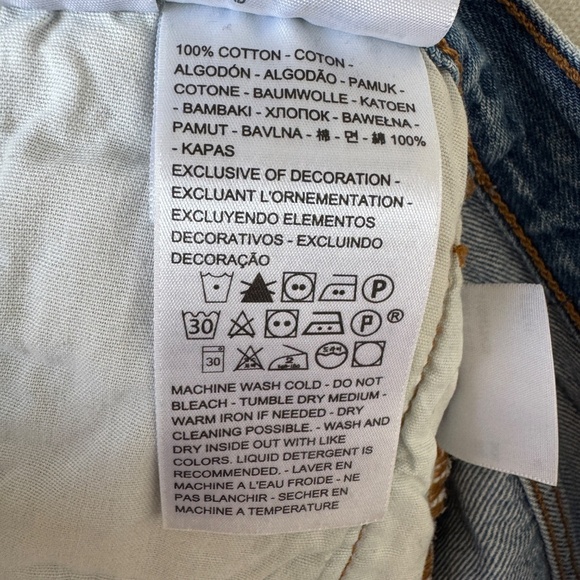 Levi's 501 Cut Off Women Shorts Blue 32 Button Fly High Rise Casual Summer Basic - Picture 10 of 10